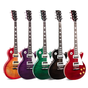 Guitarra de cuerpo sólido Surpass Music New Style con tapa de arce, 22 trastes, color clásico tomate - Product Image 1