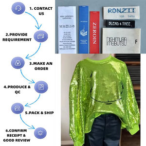 Paillettes brodées Grinch Pull Paillettes vertes Sweat-shirt en jersey de Noël Grinch Sweat-shirt à paillettes graphiques - Product Image 2