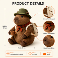 Sac à dos en toile Capybara randonneur en peluche, compagnon idéal pour les clubs de randonnée et les souvenirs – Approvisionnement direct
