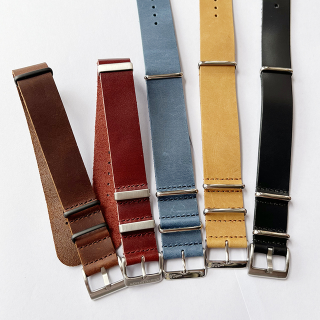 To Layer Genuine Leather One Piece Replacement Size Adjustable Smart Men Watch Leather Straps Watch Band 20mm