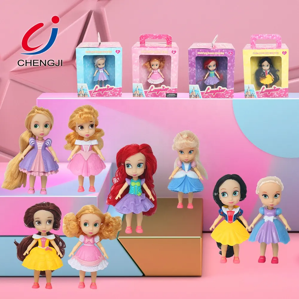 Boneca de plástico para crianças, boneca fofa engraçada, mini boneca clássica infantil de 5.5 polegadas