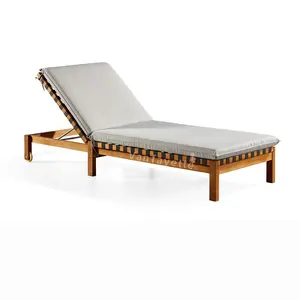 Breni Modern Buitenzwembad Plank Beste Teak Chaise Lounge Stoelen Ligstoel Longue Le Corbusier
