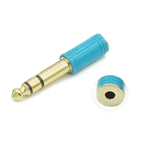 6.35Mm Mannelijke Stereo Plug Naar 3.5Mm Vrouwelijke Stereo Hoofdtelefoon Audio Jack Adapter Versterker Microfoon Aux Connector Converter