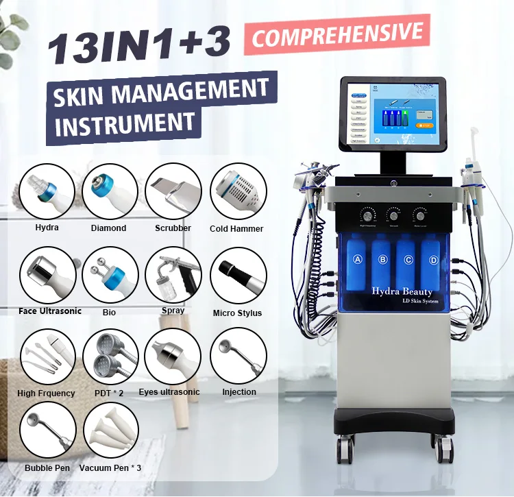 14 in 1 Hydrofacial Machine voor huidverjonging - Zuurstofwaterdermabrasie, Hydra-gezichtsreiniging, schoonheidsapparatuur [Hydrofacial, huidverjonging]