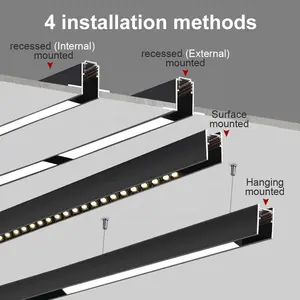 Lampu Jalur Tuya ZigBee BT Dapat Disesuaikan, Lampu Jalur Magnetik 48V Magnet Cerdas, Lampu Rel