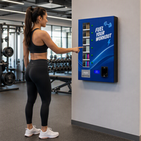 Máquina Expendedora para Gimnasio, 6 Selecciones, Botón LED, Pantalla LCD, Pago, Compacta, Montaje en Pared, Dispensador de Barras de Proteína, Toallas Comprimidas y Diademas, 27 kg
