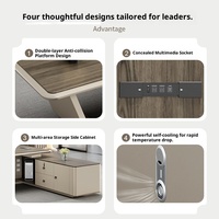 Escritorio Ejecutivo, Combinación de Mesa y Silla para Oficina, Mesa Moderna de Madera para Gerente con Opciones de Almacenamiento