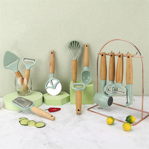 New Arrival Wood Handle Smart Utensils <b>Gadgets</b> 9 Piece Home <b>Kitchen</b> <b>Tools</b> Accessories and <b>Kitchen</b> <b>Gadgets</b> Set - Product Image 2
