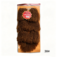 BELEZA 30 #   Extensions de cheveux en fibre protéinée durable de 16 pouces, bouclées afro crépues, à trame unique, de haute qualité, souples et rebondissantes, pour femmes noires