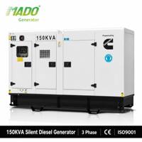 Générateurs électriques 120 kW 150 kVA 200 kVA 250 kVA 300 kVA 400 kVA 500 kVA 50 Hz silencieux, alimentation de secours d'urgence pour opération industrielle