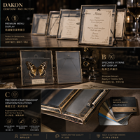 Vitrine de présentation antique en bronze 90 mm, porte-menu de table, vitrine d'herbier, cadre métallique carré en verre, décoration artistique rustique vintage
