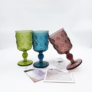 Copa <span class=keywords><strong>de</strong></span> Vidrio Estilo Vintage <span class=keywords><strong>de</strong></span> 270 ml, con Relieve, Sin Plomo, con Diseño Verde, para Whisky, <span class=keywords><strong>Vino</strong></span> <span class=keywords><strong>y</strong></span> <span class=keywords><strong>Agua</strong></span> - Product Image 2