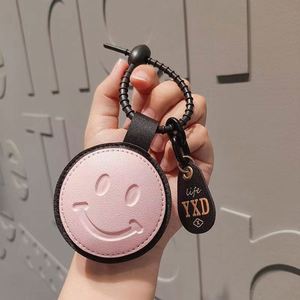Luxury Sublimation PU <b>Leather</b> Heart Star Smile Face <b>Keychain</b> Personalized Logo with Pendant - Product Image 4