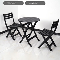 Ensemble de mobilier d'extérieur blanc table et chaises pliantes ensemble de bistrot en plastique pour patio jardin balcon pelouse café repas en plein air