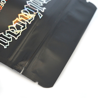 Pochette debout noire mate imprimée sur mesure Sacs d'emballage alimentaire en mylar anti-odeur Sacs ziplock à l'épreuve des enfants