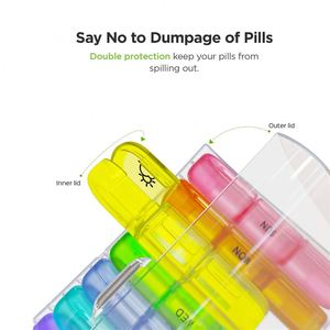 Boîte à pilules portable personnalisée avec logo, 3 prises par jour, en plastique - Product Image 4