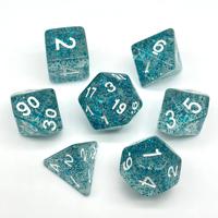 Offre Spéciale : Ensemble de 7 dés polyédriques transparents à paillettes en acrylique pour jeux de rôle, DND, jeux de table, RPG, accessoires de jeu