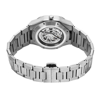 Montre automatique personnalisée de luxe en acier inoxydable squelette montres pour hommes 5 atm étanche montre pour hommes mouvement automatique