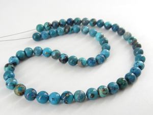 Blue Stone <b>Beads</b> Jewelry Making Smooth Polished 15-Inch 6MM Approx Treated Beaded <b>Bracelet</b> - Product Image 5