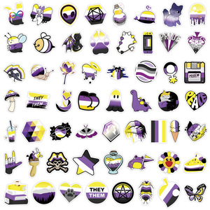 55pcs arc-en-ciel <span class=keywords><strong>lesbienne</strong></span> bisexuelle pansexuel LGBTQIA autocollant de fierté non binaire - Product Image 5