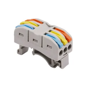 Electrical Wire Connector Din Rail 3 In 3 Out Terminal Block Universal Fast Wiring Cable Connectors For Cable