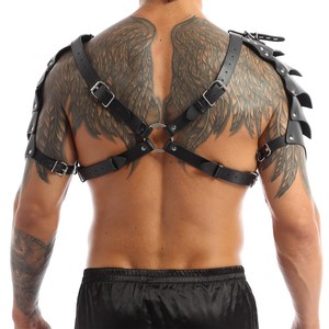 Harnais en cuir PU <span class=keywords><strong>pour</strong></span> hommes boucle réglable corps poitrine jarretière Cosplay discothèque Sexy Punk poitrine ceinture Clubwear - Product Image 3