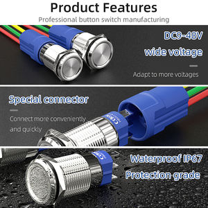 中国IP67 19毫米22毫米10A工业机械金属电源控制按钮瞬时闭锁开关 - Product Image 3