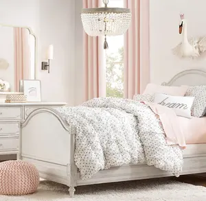 Fransız tasarım Bellina kemerli Panel yatak yatak odası takımı ile komidin Dresser çocuk odası mobilyaları kız prenses yatak