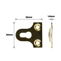 Slotted GLASS Plates Electro-Brass Plated 25MM | for Glass Shelf & Mirror Mounting | Glass & Mirror Fittings