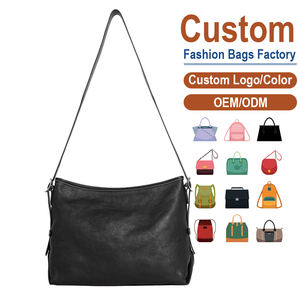Nuevo Diseño, Bolso Bandolera Vintage con Logotipo de Marca Personalizado, Bolso de Cuero Unisex de Gran Capacidad, Color Negro, Cuero Vacuno de Primera Calidad, Cadenas, Invierno - Product Image 1