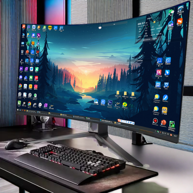 Wholesale Factory Computer Monitor 23.8 27 32 Inch 144Hz Curved Borderless 1800R Gaming Monitors 1080P 1440P PC LCD Monitors
