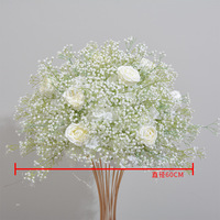 L-R060 2026 Hot Sale Op Maat Gemaakte Kunstmatige Babysbreath & Rozen Bloembol, Tafeldecoratie voor Bruiloft & Feestdecoratie