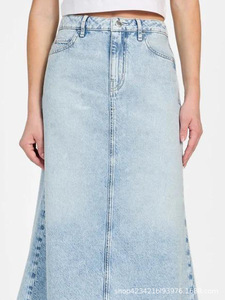 Gonna midi a coda di pesce in denim da donna, stile ufficio, tinta unita, primavera/estate - Jeans da carpentiere a prezzi accessibili per rivenditori di boutique - Product Image 4