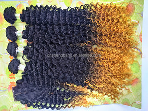 混合包头发，带闭合杰瑞卷曲性感24英寸200克人发和合成混合头发 - Product Image 2