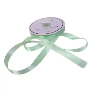 Ruban satiné aqua économique double face 15 mm de large 50 mètres en polyester avec fil, style floral de luxe pour emballage cadeau d'anniversaire - Product Image 2