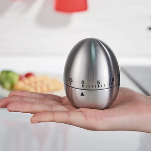 Wholesale 60 Minute Stainless Steel Egg-Type Kitchen <b>Timer</b> Mechanical Student Timing Reminder for Baking Cooking Metal - Product Image 5