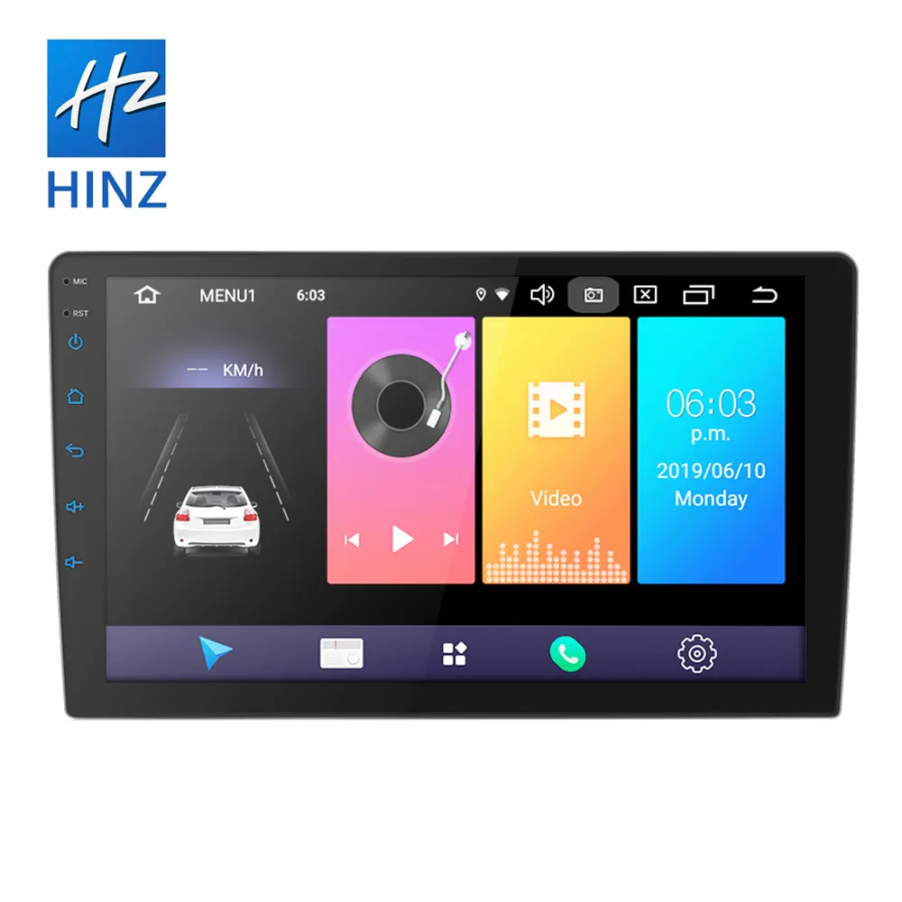 HINZ 9 дюймов android 9,0 1 + 16 г 2 дин стерео проигрыватель автомобильный радиоприемник андроид