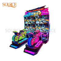 Machine d'arcade de course de moto à 2 joueurs avec écran HD de 42 pouces, simulateur de course à monnayeur pour centre de divertissement