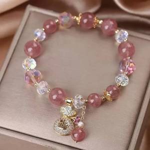 Braccialetto con Perle a Forma <span class=keywords><strong>di</strong></span> Fragola, Nuovo Bracciale Versatile in Stile Cinese con Ciondolo a <span class=keywords><strong>Radice</strong></span> <span class=keywords><strong>di</strong></span> Loto N2604216 - Product Image 1