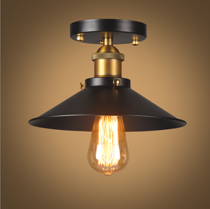 Lampade <span class=keywords><strong>da</strong></span> <span class=keywords><strong>Soffitto</strong></span> Industriali <span class=keywords><strong>Vintage</strong></span> in Ferro Nero per Balcone e Loft - Product Image 2