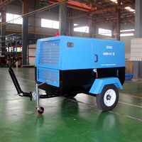 Compresseur d'air diesel portable à vis ZIQI 41KW 55HP 185CFM, machine remorquable 7Bar 8Bar pour forage de roche et de puits