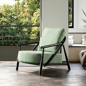 Wabi-sabi/japandi/nordique nordique minimaliste loisirs concepteur tissu chaise chaise longue cadre en bois confortable <span class=keywords><strong>fauteuil</strong></span> de loisirs - Product Image 3
