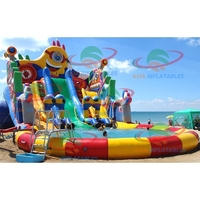 Parc gonflable d'extérieur, parc de Sports aquatiques gonflable avec toboggan pour piscine