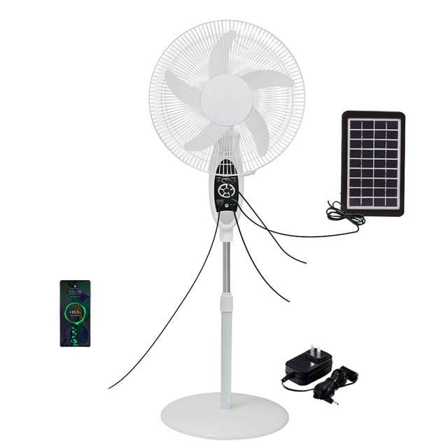 16 Inch Rechargeable Solar Powered Floor Fan with Large Capacity Battery and Brushless Motor Model T116 30W for Foreign Trade