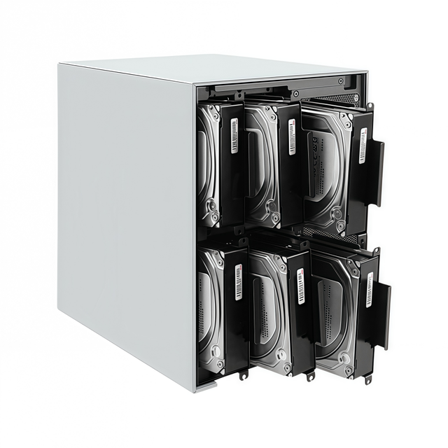 SHINEMAN Home NAS Storage Intel N100 Quad Core DDR5 RAM 4 Lan 2.5GbE 6 Bay SATA HDD SSD M.2 NVME Type C DP HD