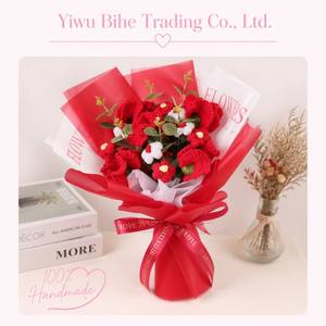 Ramo de Claveles y Rosas Tejidos a Crochet, Hechos a Mano en China, Regalo para el Día de la Madre y Días Festivos para Mamá y Novia - Product Image 4