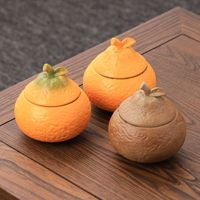 Cendrier en céramique NP NP8941 Ugly Orange Lucky, design moderne, pour table basse, avec couvercle, ornement décoratif personnalisé, coupe-vent