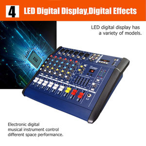 Mezclador Amplificador de Potencia Profesional GAX-602D de <span class=keywords><strong>6</strong></span> Canales con Reproductor USB y Alimentación Phantom de 48V para Fiestas en Casa - Product Image 5