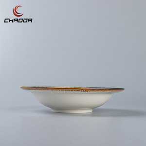 Ingrosso piatto in ceramica cappello di paglia a forma di insalata rotonda zuppa di <span class=keywords><strong>Pasta</strong></span> vassoio di servizio da Dessert ristorante stoviglie in porcellana - Product Image 6