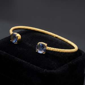 Bracelets indiens unisexes en laiton faits à la main, style ethnique, sertissage clos, plaqué or 24 carats, évaluation tierce partie, anniversaire - Product Image 2